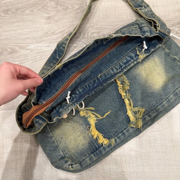 Distressed Denim Bag - please read full description! - Picture 4 of 5